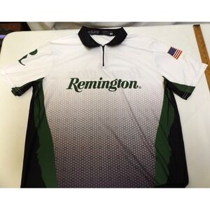 MENS REMINGTON 1/4 ZIP GOLF SHIRT, size L, gradiant print and made in the USA